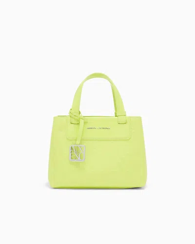 Armani Exchange Handbag With Allover Logo In Green