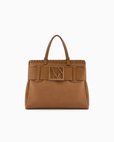 Armani Exchange Handbag With Asv Logo Detail In Brown