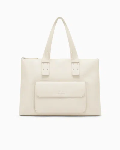 Armani Exchange Handbag With External Pocket In Sand