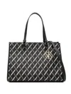 Armani Exchange Geometric-pattern Tote Bag In Black