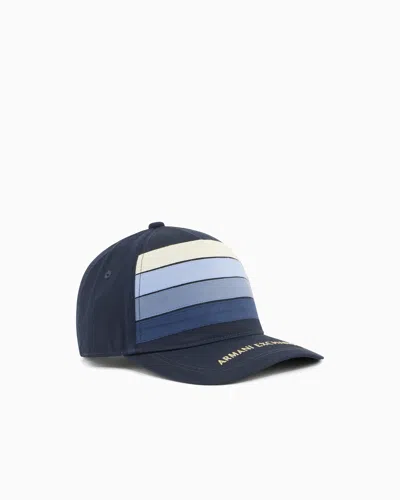 Armani Exchange Hat With Visor In Blue