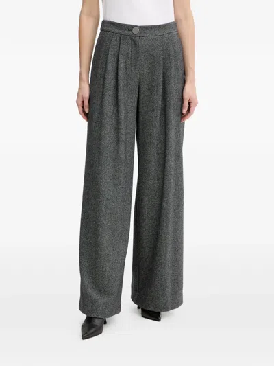 Armani Exchange Herringbone Trousers In Gray