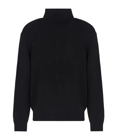Armani Exchange High-neck Sweater In Black