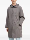 Armani Exchange Hooded-buttoned Coat In Gray