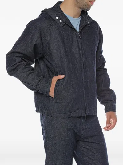 Armani Exchange Hooded Denim Jacket In Blue