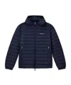 Armani Exchange Hooded Down Jacket In Blue