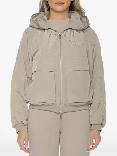 Armani Exchange Hooded Flap-pocket Jacket In Brown