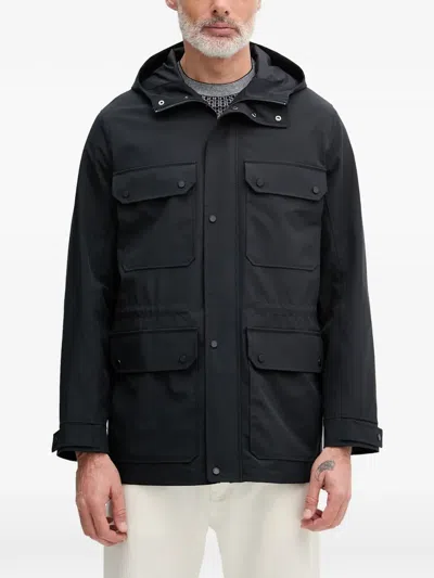 Armani Exchange Hooded Multi-pocket Jacket In Black