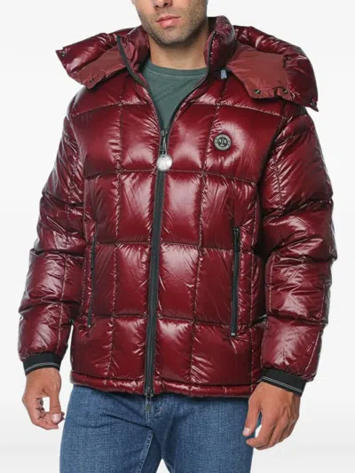 Armani Exchange Hooded Puffer Jacket In Red