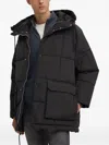 Armani Exchange Hooded Quilted Jacket In Black