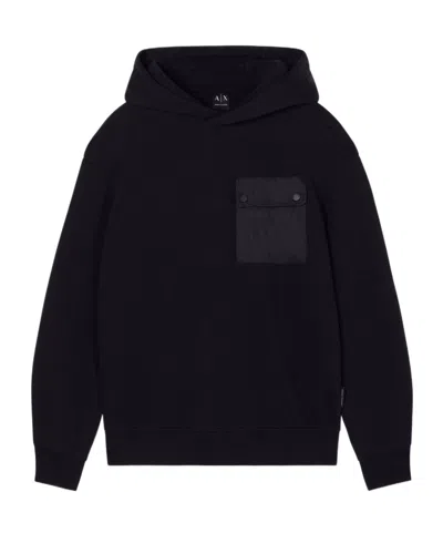 Armani Exchange Hooded Sweatshirt In Black
