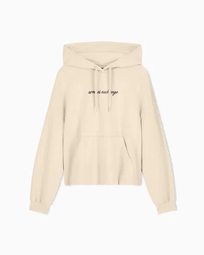 Armani Exchange Hooded Sweatshirt In Viscose Stretch Scuba In Brown