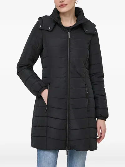 Armani Exchange Hooded Zipped Quilted Puffer Jacket In Black