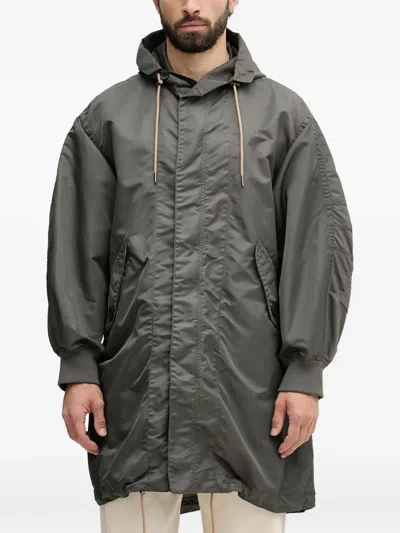 Armani Exchange Hooded Zip-up Coat In Green