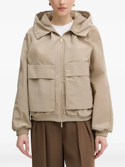 Armani Exchange Hooded Zip-up Jacket In Neutral
