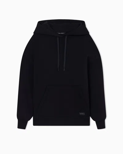 Armani Exchange Hoodie In Technical Fabric In Black