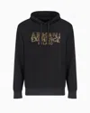 Armani Exchange Hoodie With Blurred Logo Effect In Black