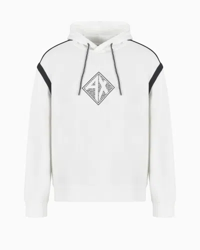 Armani Exchange Hoodie With Maxi Logo On The Chest In White