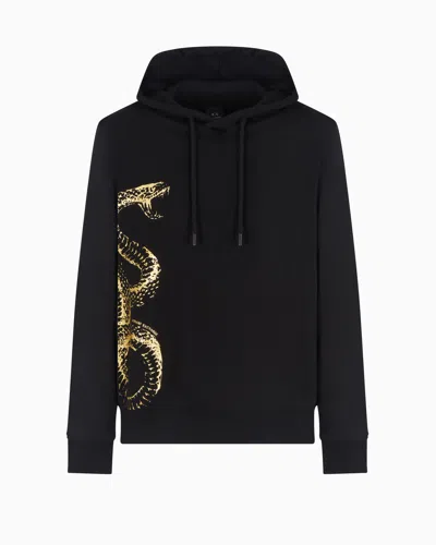 Armani Exchange Hoodie With Maxi Print Lunar New Year In Black