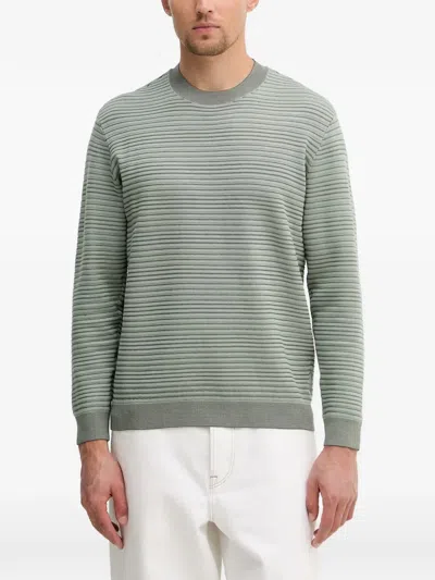 Armani Exchange Horizontal-stripe Sweatshirt In Green