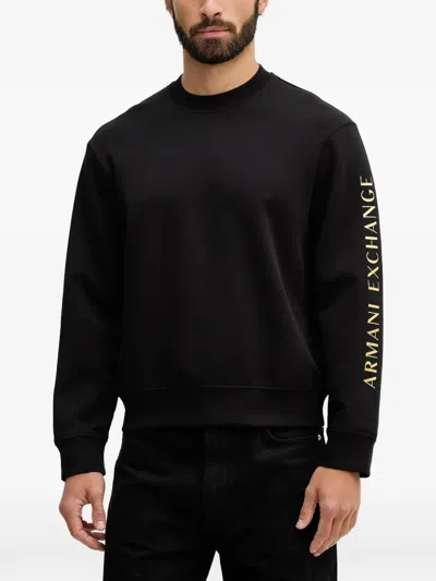 Armani Exchange Horse-print Sweatshirt In Black