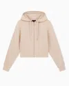Armani Exchange Icon Cropped Hoodie In Neutral