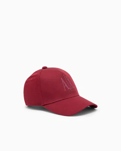 Armani Exchange Icon Logo Hat In Burgundy