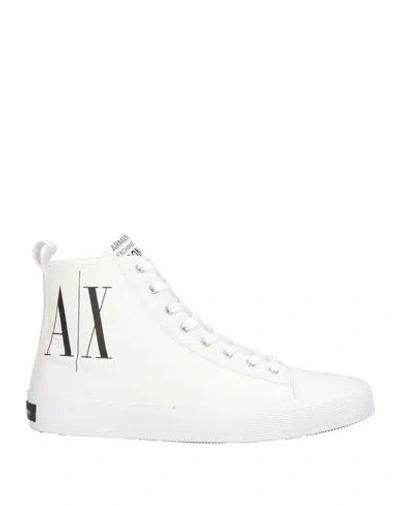 Armani Exchange Icon Period Man Sneakers Off White Size 9 Cotton, Polyurethane, Polyester