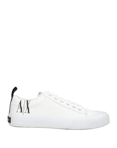 Armani Exchange Icon Period Man Sneakers White Size 9 Cotton, Polyurethane, Polyester, Rubber