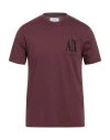 Armani Exchange Icon Period Man T-shirt Burgundy Size L Cotton In Pink