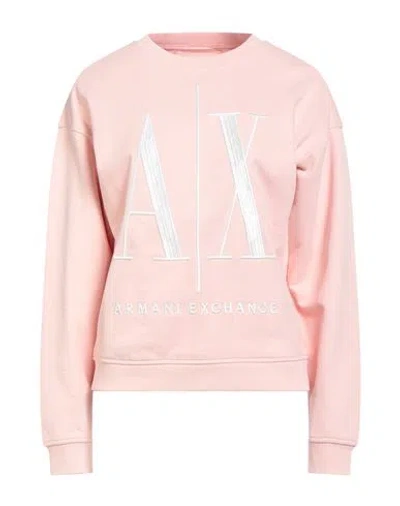 Armani Exchange Icon Period Woman Sweatshirt Light Pink Size M Cotton