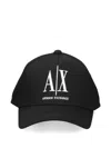 Armani Exchange Black Cotton Hats & Cap In Black