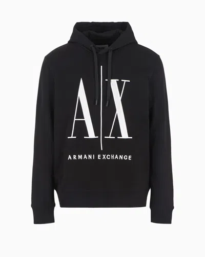 Armani Exchange Icon Project Cotton Hoodie In Black