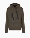 Armani Exchange Icon Project Cotton Hoodie In Brown