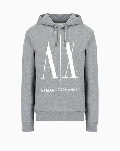 Armani Exchange Icon Project Cotton Hoodie In Gray