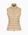 Armani Exchange Icon Project Sleeveless Padded Down Jacket In Camel