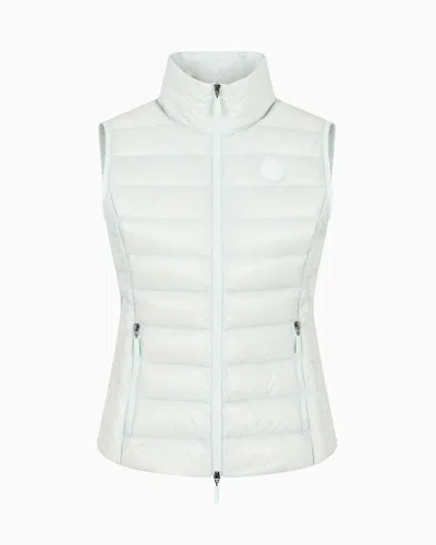 Armani Exchange Icon Project Sleeveless Padded Down Jacket In Light Blue