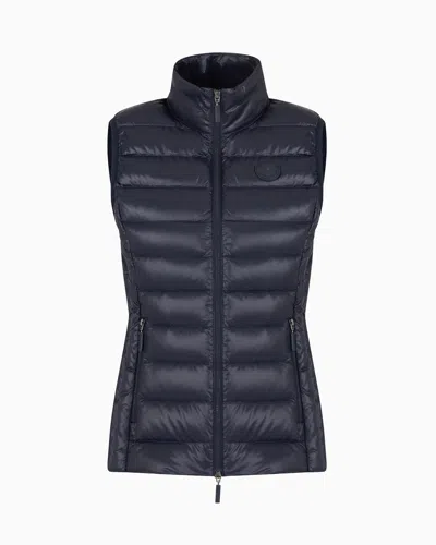 Armani Exchange Icon Project Sleeveless Padded Down Jacket In Navy Blue