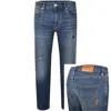 Armani Exchange Distressed Five-pocket Jeans In Blue