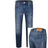 Armani Exchange Distressed Five-pocket Jeans In Blue