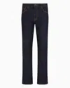 Armani Exchange J13 Slim Fit Jeans In Cotton Denim With Contrast Stitching In Blue