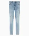 Armani Exchange J14 Skinny Fit Jeans In Stone Washed Cotton Denim In Blue