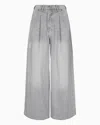 Armani Exchange J33 Wide Fit Jeans In Asv Washed Denim In Grey