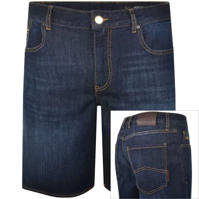 Armani Exchange J65 Slim Denim Shorts Blue
