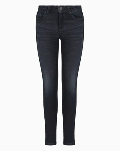 Armani Exchange J69 Super Skinny Jeans In Stretch Denim In Blue