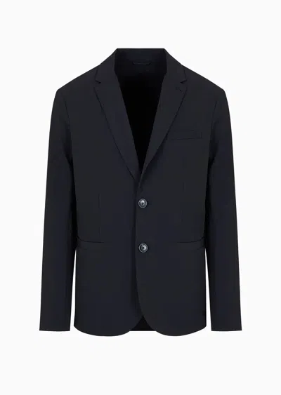 Pre-owned Armani Exchange Jacket Blazer Tech  Man 8nzg49 Znjzz 1583 Blue In 1583 Midnight Blue