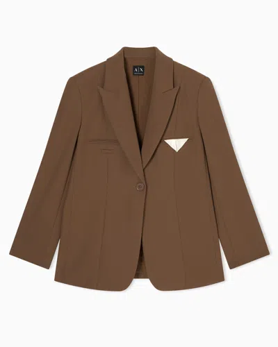 Armani Exchange Jacket In Mixed Fabric In Brown