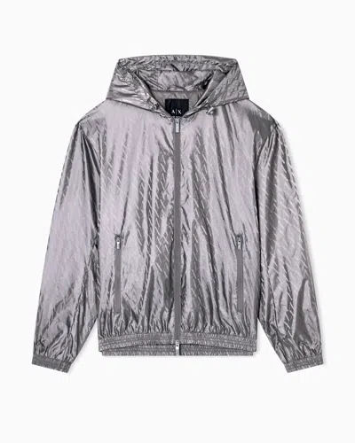 Armani Exchange Jacket With Allover Logo In Gray