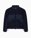 Armani Exchange Jacket With Zip And Contrasting Inserts In Blue