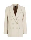 Armani Exchange Double-breasted Twill Jacket In Mirage